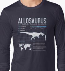 Camiseta de manga larga Datos de la ciencia del dinosaurio Allosaurus