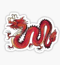 Oriental Red Dragon Sticker