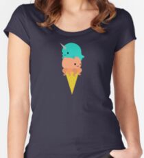 Narwhal Octopus Ice Cream Women's Fitted Scoop T-Shirt