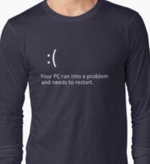 BLUE SCREEN OF DEATH - Windows 8/10 Blue Screen Graphics Long Sleeve T-Shirt