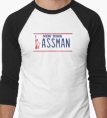 Cosmo Kramer Seinfeld Assman New York NY plate Men's Baseball ¾ T-Shirt