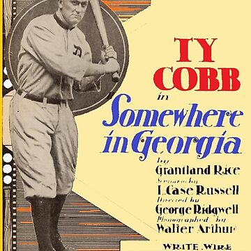 Baseball Icon Ty Cobb Silent Movie Poster Somewhere In Georgia