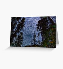 Polaris Star Trails Over Big Forest in King's Canyon Greeting Card