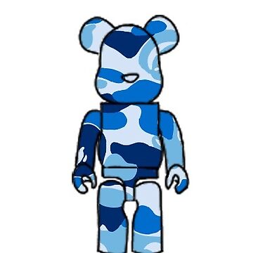 Blue Camo Bearbrick Sticker for Sale by alarouche