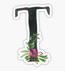 Letter A with Floral Wreath Sticker