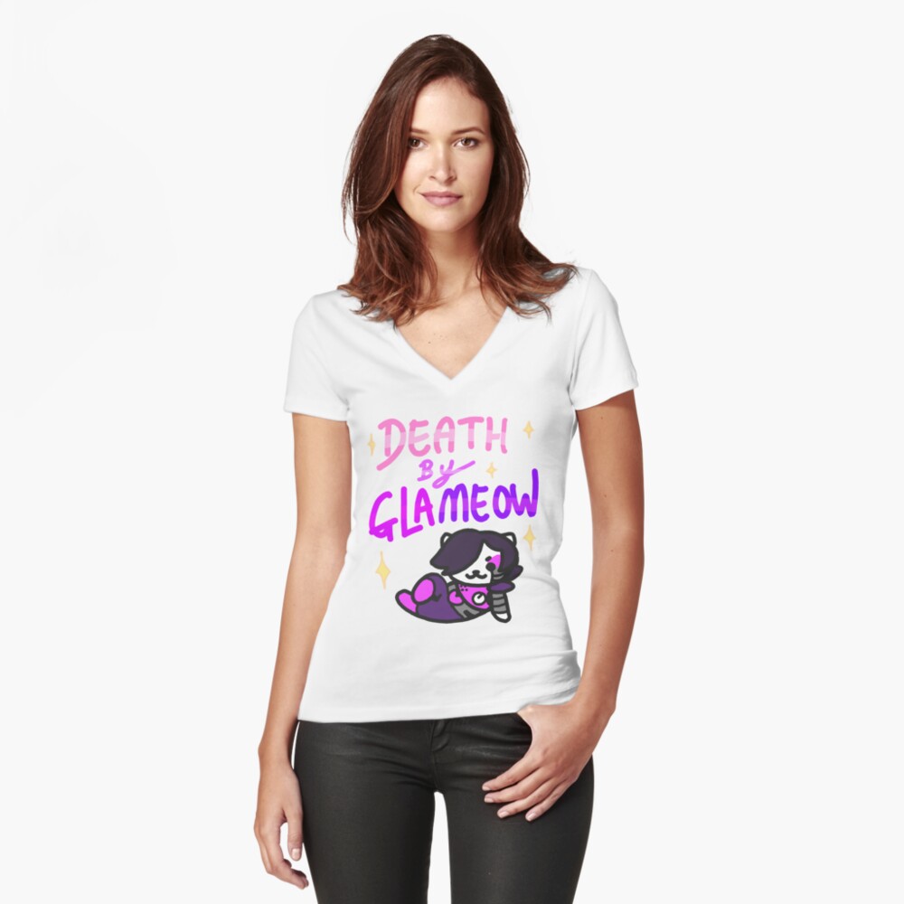 Tod von Glameow Tailliertes T-Shirt mit V-Ausschnitt