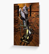 "MOM BRING ME SOME WATER THIS WORKOUT IS KILLING ME" CAT-FELINE EXERCISE PICTURE/CARD Greeting Card