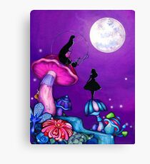 Alice in Wonderland and Caterpillar Canvas Print