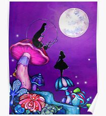 Alice in Wonderland and Caterpillar Poster