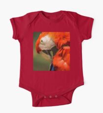 Red Parrot, the Scarlet Macaw – portrait One Piece - Short Sleeve
