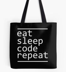 eat sleep code repeat Tote Bag