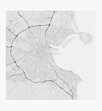 Dublin, Ireland Map. (Black on white) Fotodruck