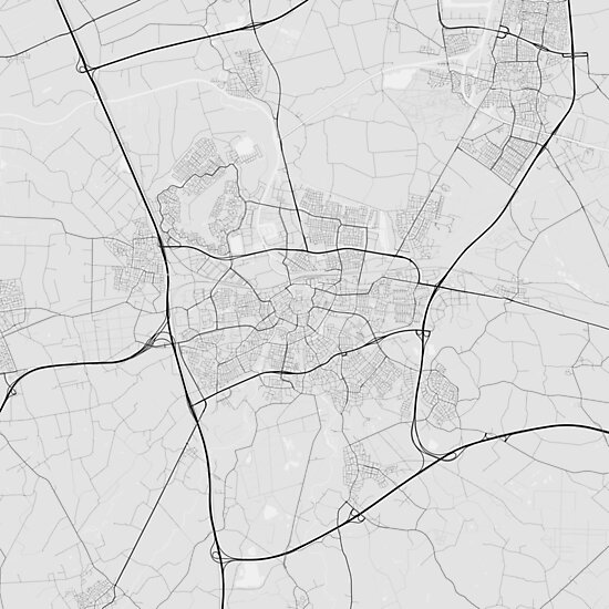 "Breda, Netherlands Map. (Black on white)" Photographic Prints by