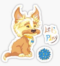 Сute redhead shaggy puppy Sticker