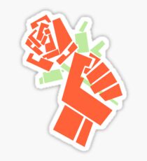 Socialist Fist Holding a Labour Rose Sticker