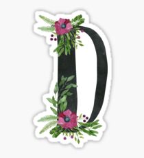 Monogram D with Floral Wreath Sticker