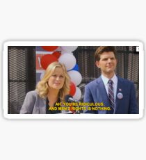 parks and recreation - men's rights is nothing Sticker