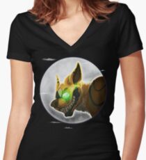 A Figure Over The Moon Women's Fitted V-Neck T-Shirt