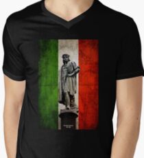 Christopher Columbus Statue with Italian Flag Men's V-Neck T-Shirt