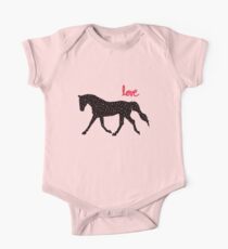 Niedliches Pferd, Herzen und Liebe Baby Body Kurzarm