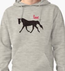 Cute Horse, Hearts and Love Pullover Hoodie