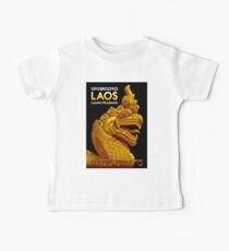 "LAOS ASIA" Vintage Travel Advertising Print Baby Tee
