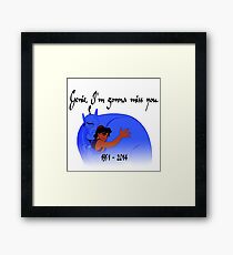 RIP Robin Williams - Genie, we're gonna miss you Framed Print