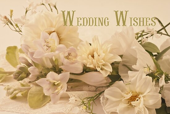 "wedding wishes card white flowers " posterssandra