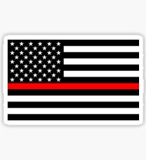 Firefighters Red Line US Flag Sticker