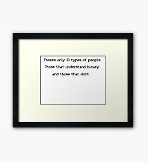 Funny Binary Design Framed Print