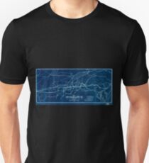 0271 Railroad Maps Map of the Great Central Railway Line of the west and connecting Inverted Unisex T-Shirt
