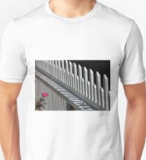 Rose And White Fence Unisex T-Shirt