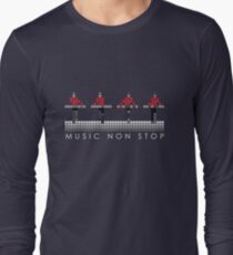 PIXEL8 | Music Non Stop | Red Long Sleeve T-Shirt