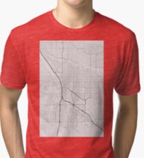 Tucson, USA Map. (Black on white) Tri-blend T-Shirt