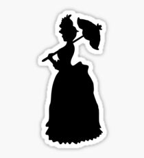 Victorian Woman - black & white gown Sticker