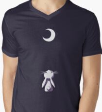 Camiseta para hombre de cuello en v Moon Bunny