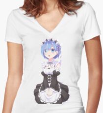 Rem Tailliertes T-Shirt mit V-Ausschnitt