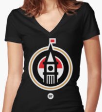 BBG019B — Tower (Reversed) Women's Fitted V-Neck T-Shirt