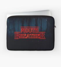 Mouth breather Stranger Things logo Laptop Sleeve