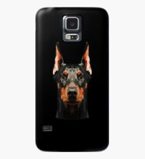 Dobermann niedrig Poly Hülle & Klebefolie für Samsung Galaxy