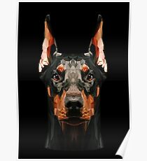 Doberman low poly Poster