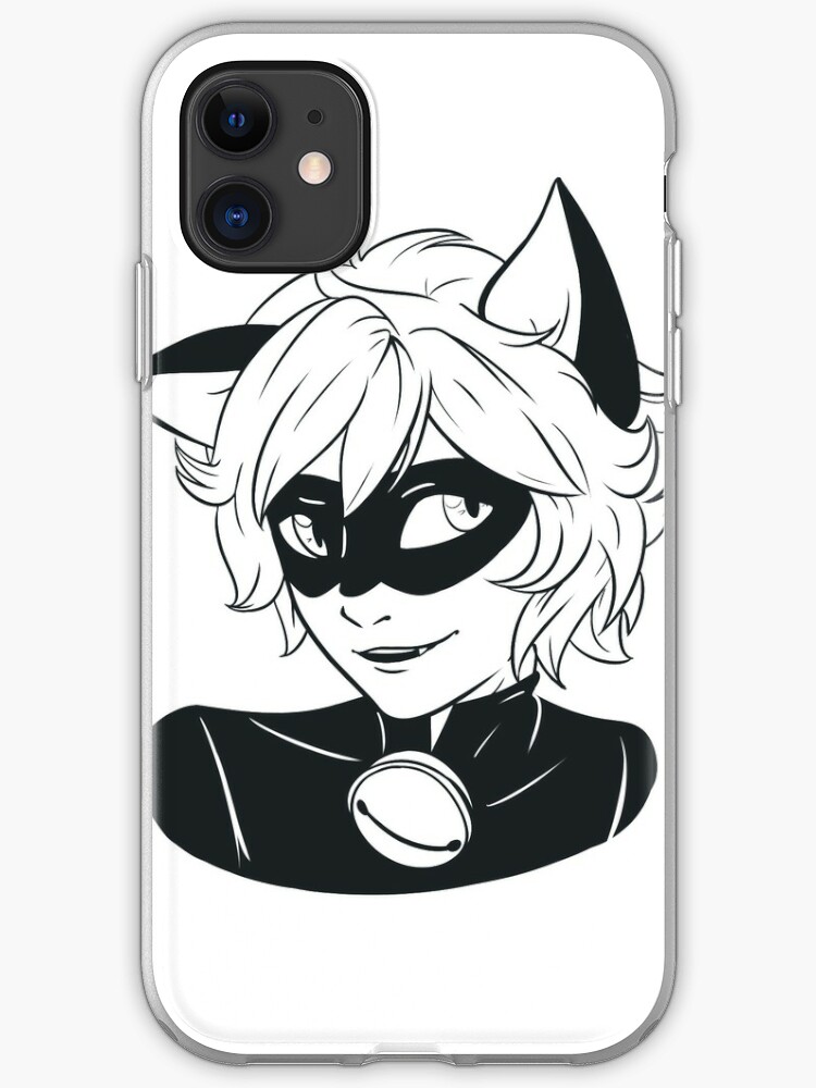 Chat Noir Bw Iphone Case By Marrisa Rayner