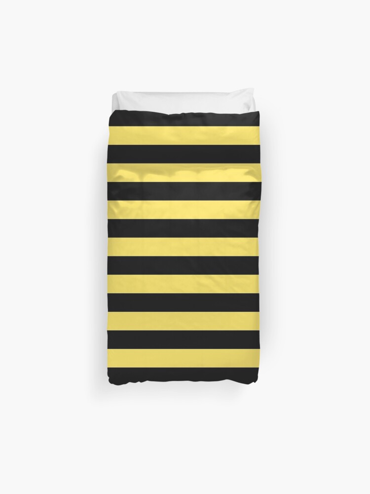 Me Before You Black And Yellow Stripes Duvet Cover By