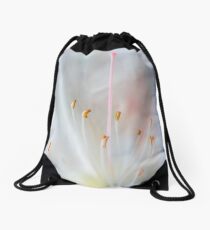 White and Pink Azalea Drawstring Bag
