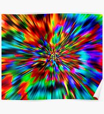 Regenbogen Wormhole Tie-Dye-Muster Poster