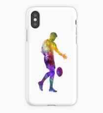 Rugby man player 02 in watercolor iPhone Case