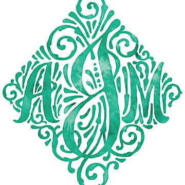 Monogram Watercolor Calligraphy AJM Essential T-Shirt for Sale by