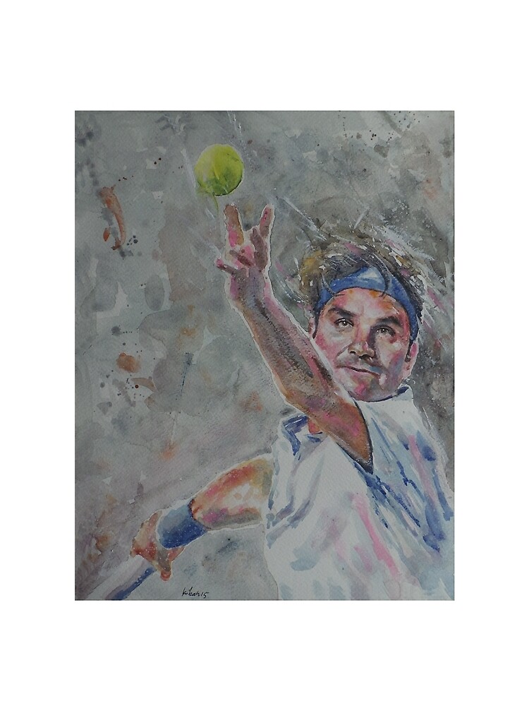 "Roger Federer - Portrait 7" T-shirt by artsNportraits ...