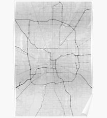 Indianapolis, USA Map. (Black on white) Poster