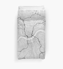 Cincinnati, USA Map. (Black on white) Bettbezug